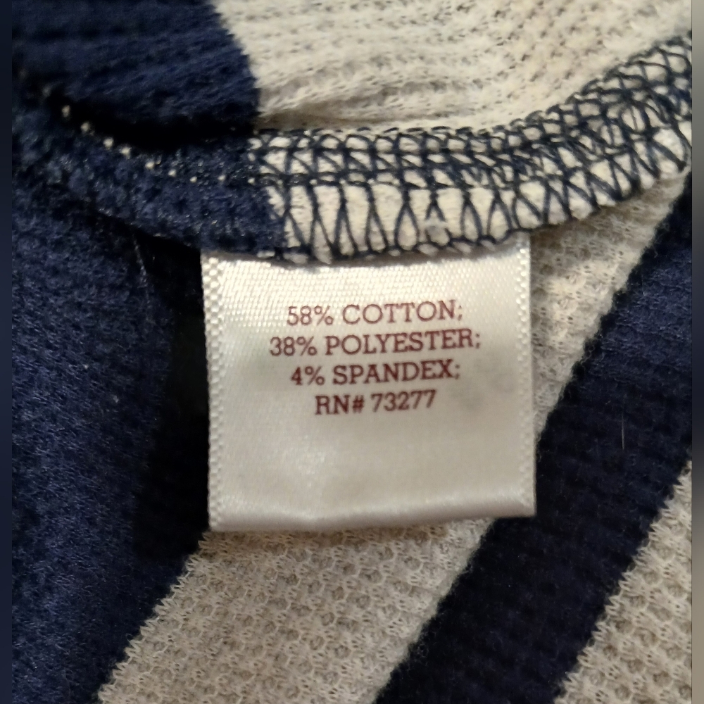 SO Navy Blue Striped Waffle Long Sleeved Shirt - Picture 13 of 13
